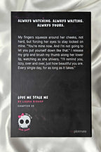 The back cover text of the product for the dark romance book Love Me Stalk Me
