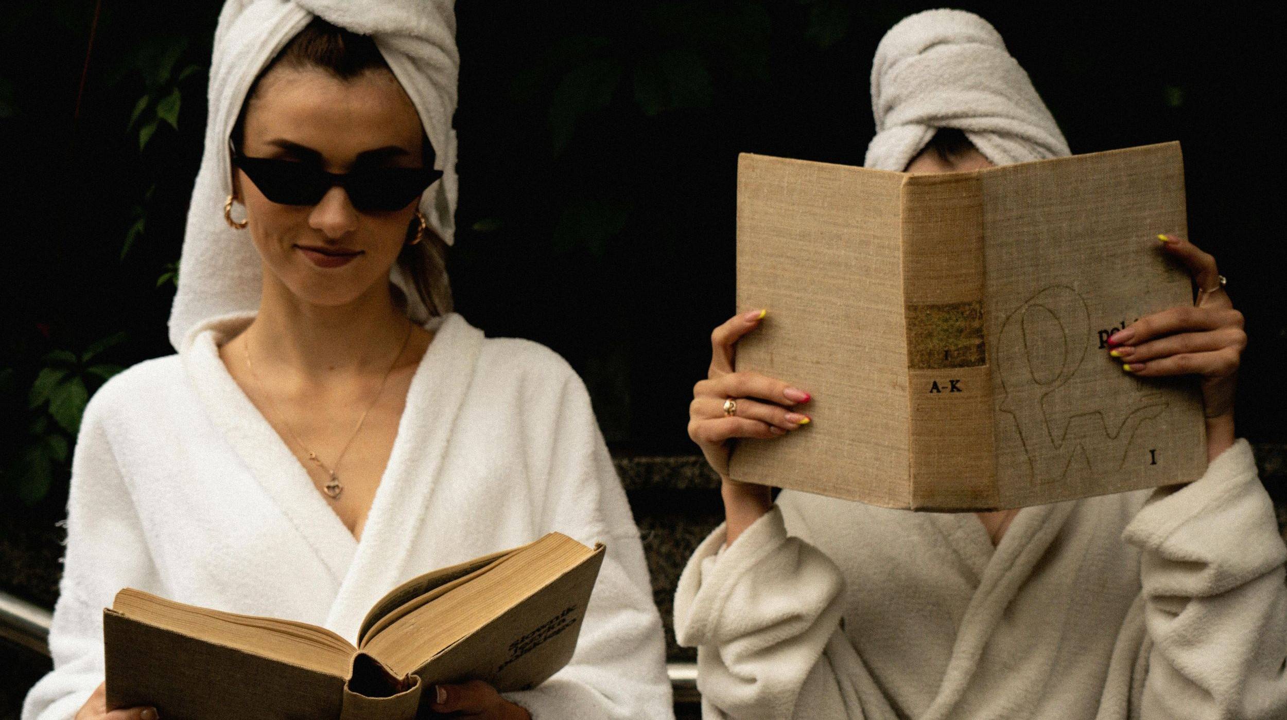 Two women with books